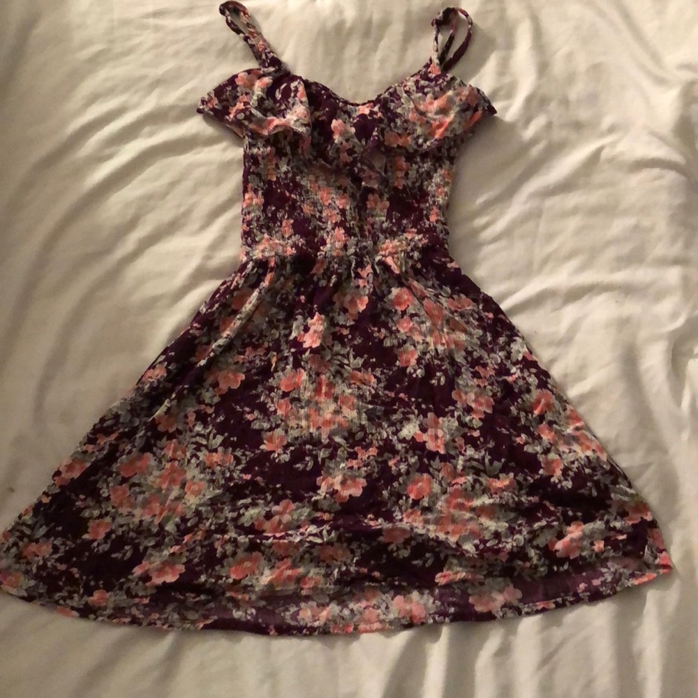 Flowy Maroon Floral Dress